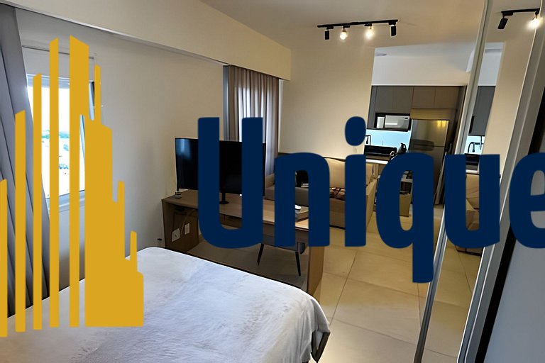 1518 Studio Moderno Completo na Melhor Localização